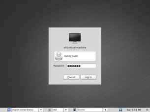 Linux Mint 10 Login screen